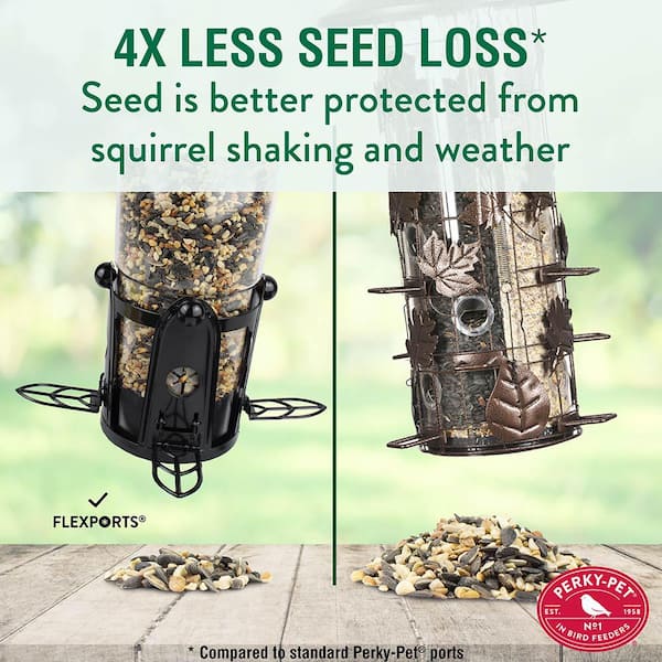 Squirrel-Be-Gone Max Squirrel Resistant Metal Wild Bird Feeder with Flexports - 3 lb Capacity