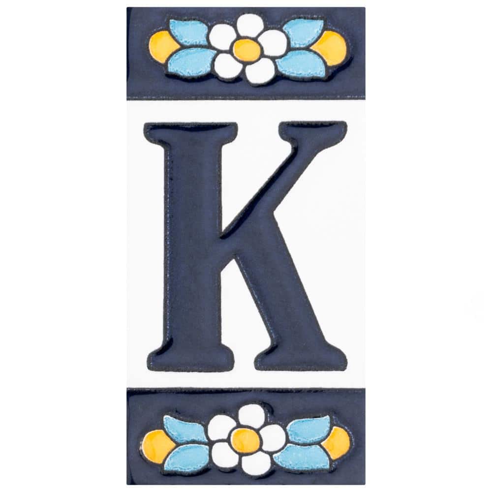 Sevillano Flora Address Letters K 2-1/8 in. x 4-3/8 in. Ceramic Wall Tile (0.07 sq. ft./Each) price history on PriceWatchPro