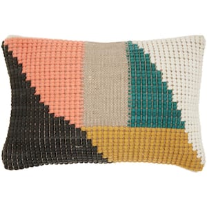 Lifestyles Multicolor Woven Geometric 20 in. x 14 in. Rectangle Throw Pillow