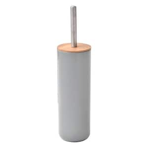 Gray Toilet Brush and Holder Set Padang with Bamboo Top - Stylish Bathroom Cleaning Solution for Modern Homes