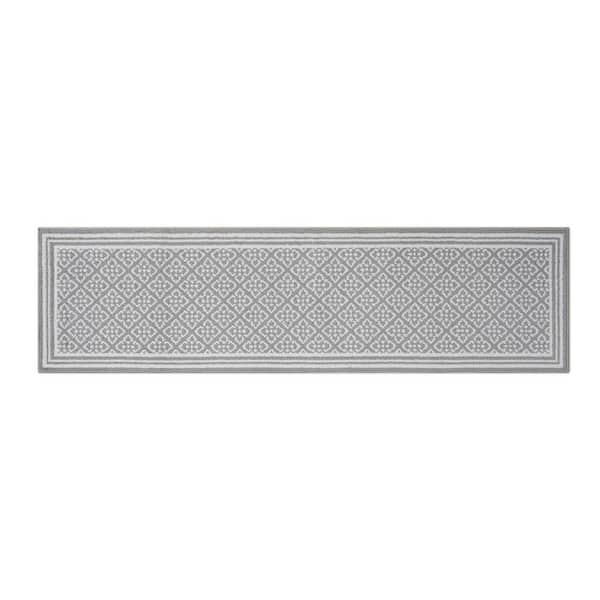 Laura Ashley Isla Two-Tone Light Gray/Ivory 2 ft. x 8 ft. Tufted Geometric Polypropylene Area Rug
