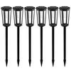 KOAOEIRS 20 Lumens Black Integrated LED Yard Lights Weather Resistant 3000K Outdoor Solar Path Lights Dusk to Dawn (6-Pack) Path-WSD-6P-A