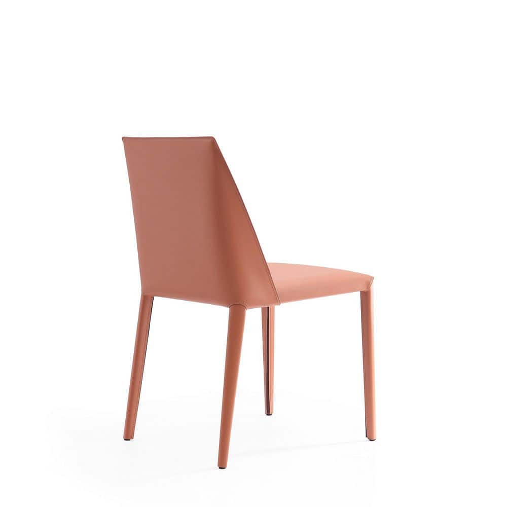 Manhattan Comfort Paris Clay Saddle Leather Upholstered Dining Chair Set