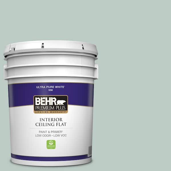 BEHR PREMIUM PLUS 5 gal. #HDC-CL-23 Soothing Spring Ceiling Flat Interior Paint