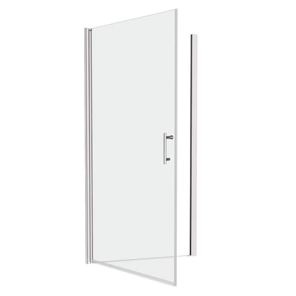 ZXDDMS 28-29 in. W x 72 in. H Semi-Frameless Pivot Shower Door in