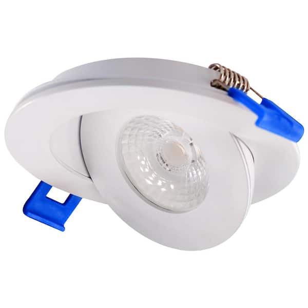 EnviroLite 4 in. White 3000K Canless Remodel Directional Wall Wash Gimbal Integrated LED Recessed Light Kit