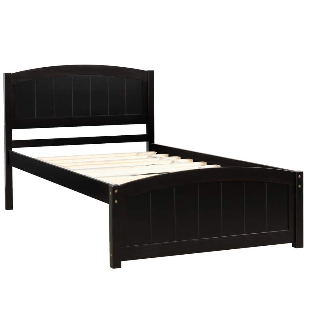 URTR White Twin Size Platform Bed Frames, Wood Twin Bed with Headboard and  Footboard for Kids, Young Teens and Adults T-01028-K - The Home Depot