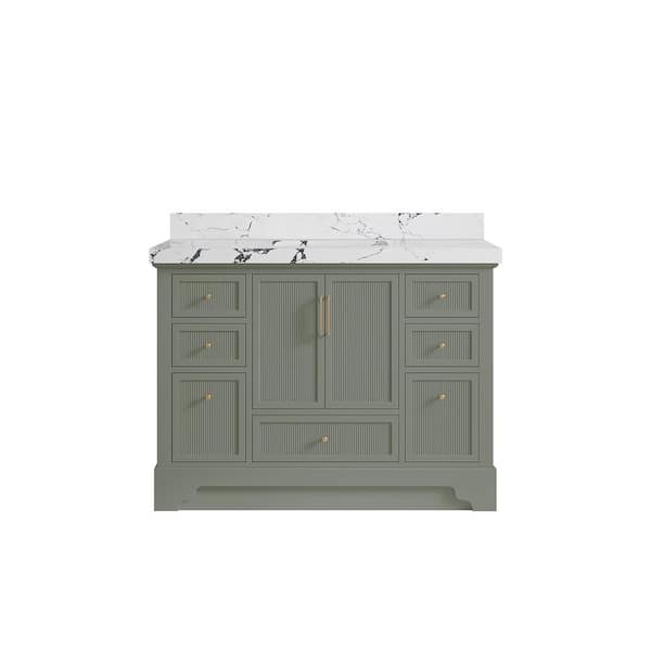 Willow Collections Alys 48 in. W x 22 in. D x 36 in. H Single Sink Bath Vanity in Evergreen with 2" Viola Night Top