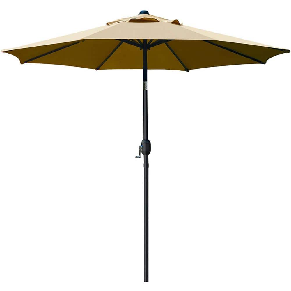 9 ft. Aluminum Outdoor Market Patio Umbrella in Tan with 8 Sturdy Ribs