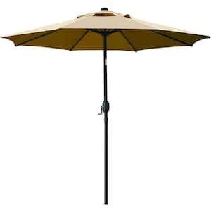 9 ft. Aluminum Outdoor Market Patio Umbrella in Tan with 8 Sturdy Ribs