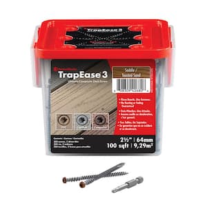 TrapEase 3 - 2-1/2 in. Color Match Deck Fastener - Saddle/Brown (350 Pack)
