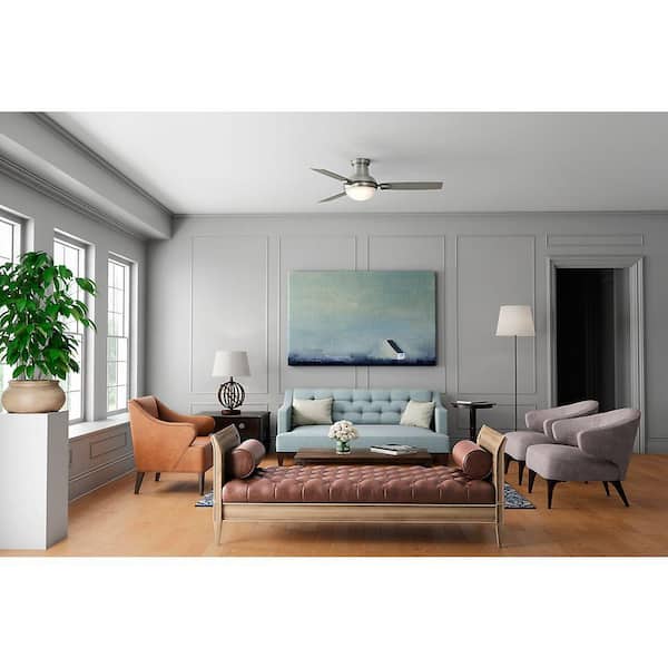 Verse 54 in. LED Indoor/Outdoor Satin Nickel Ceiling Fan with Remote