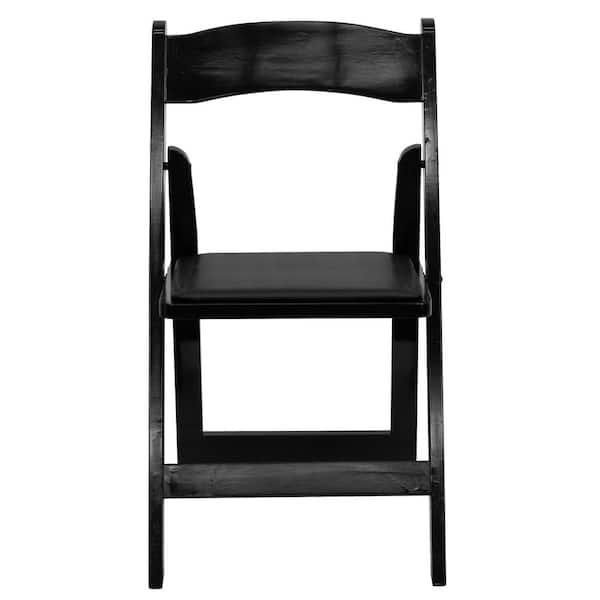 Flash Furniture Black Wood Folding Chair (4-Pack)