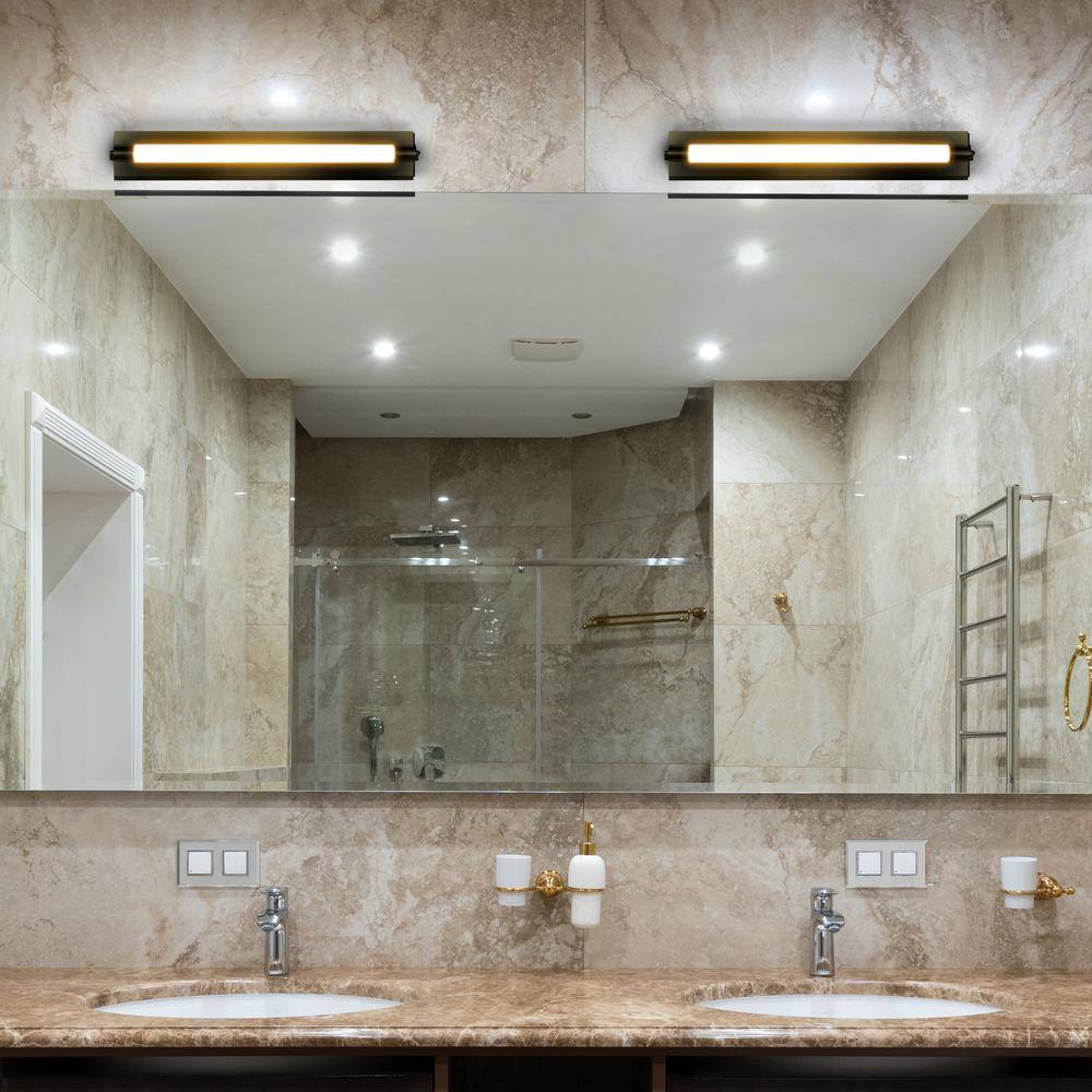 Procyon Sleek 24" Black Integrated LED Bathroom Wall Light