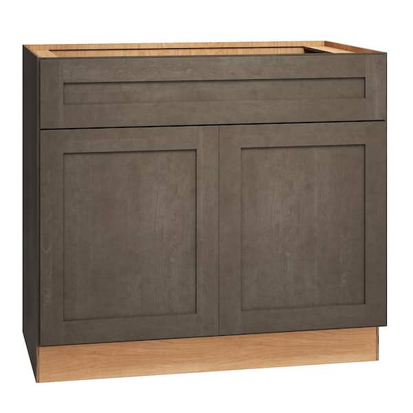 QuickShip Cottage 36 in. W x 21 in. D x 32.5 in. H Assembled Plywood Shaker Bath Sink Base Cabinet in Fieldstone