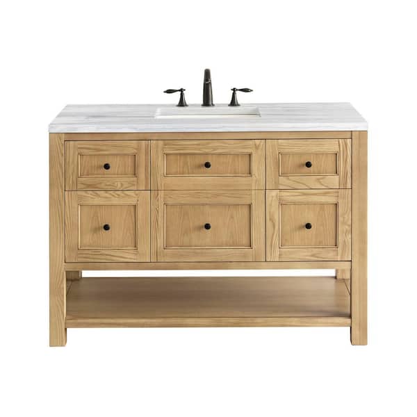 Breckenridge 48.0 in. W x 23.5 in. D x 34.2 in. H Bathroom Vanity in Light Oak with Arctic Fall Solid Surface Top