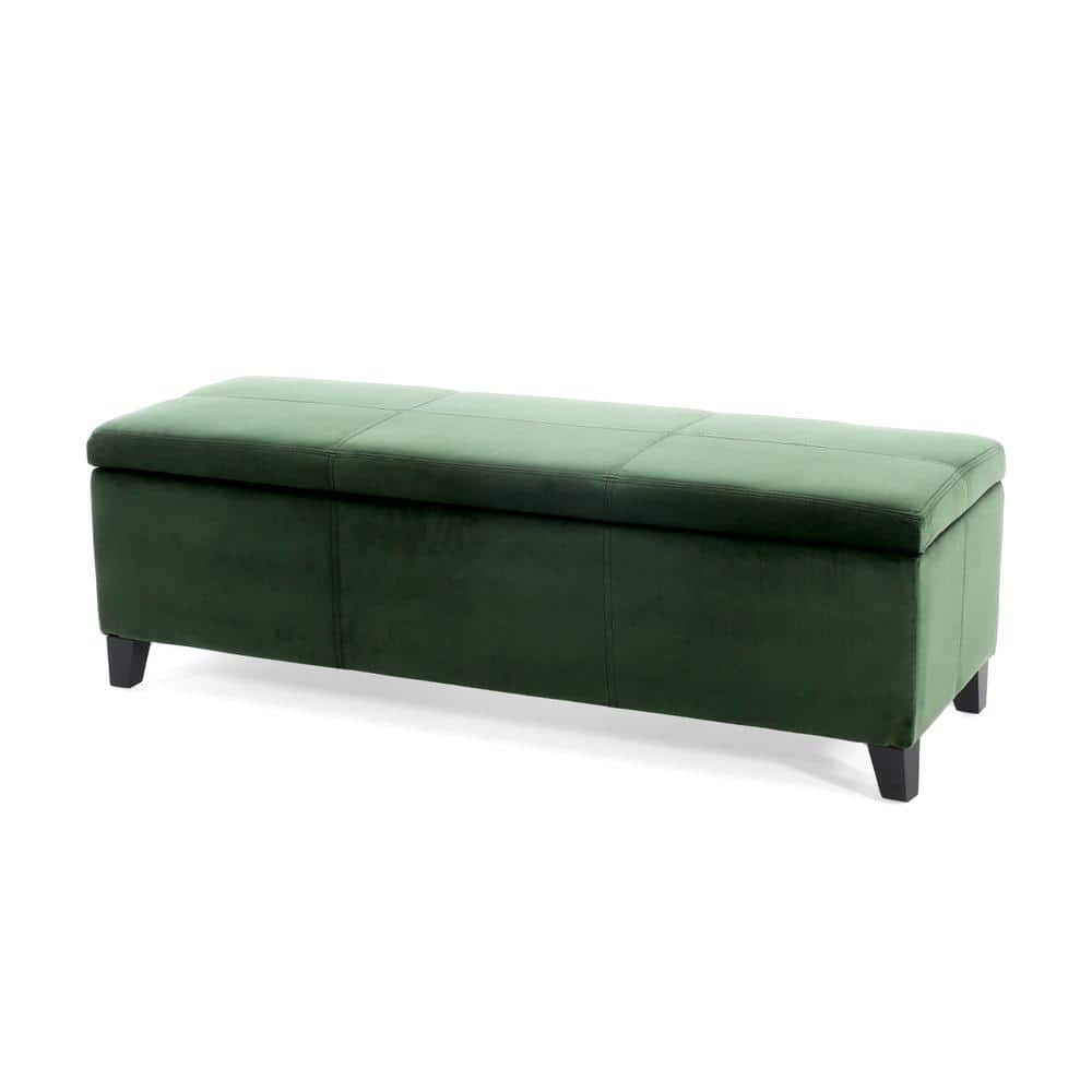 Canterbury Forest Green Storage Ottoman