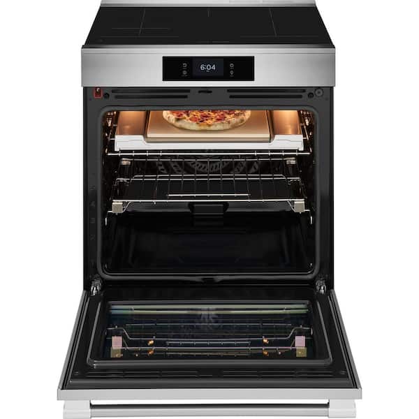 Professional 30 in. 5-Elements Slide-In Induction Range in Stainless Steel with Stone-Baked Pizza