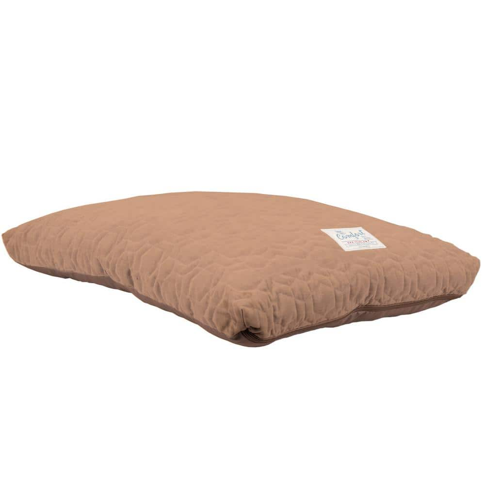 Happy Tails 36 in. x 27 in. Medium-Large Tan Oak Quilted Comfort Bed ...