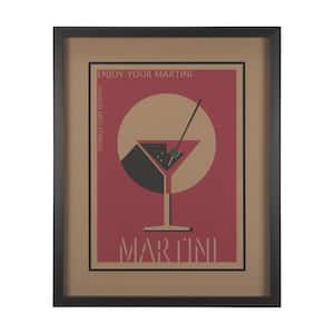 Martini Cocktail Series Black Framed Wall Art 25.5 L x 1.75 W x 31.5 H
