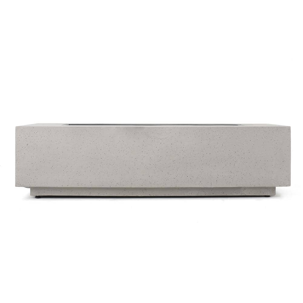 Mayfair Light Gray Concrete Rectangular Gas Fire Pit