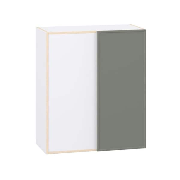 Fairview Moss Green Slim Shaker Assembled Wall Blindcorner Kitchen Cabinet (30 in. W x 35 in. H x 14 in. D)