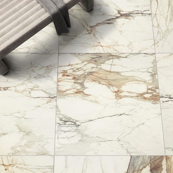 Panoramic Duet Calacatta Topaz 48 in. x 48 in. Matte Porcelain Floor and Wall Tile (15.44 sq. ft. /Case)