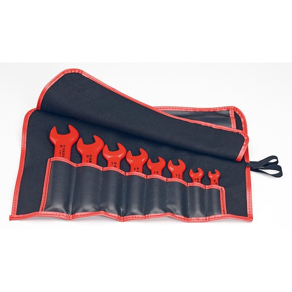 KNIPEX 1,000-Volt Insulated Open End Wrench Set-Metric (8-Piece)
