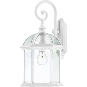 1-Light White Outdoor Wall Lantern Sconce