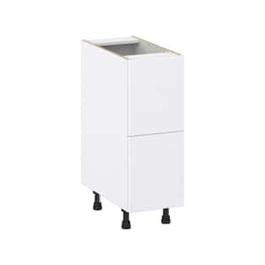 Fairhope Bright White Slab Assembled Base Kitchen Cabinet with 2 Drawers (12 in. W X 34.5 in. H X 24 in. D)