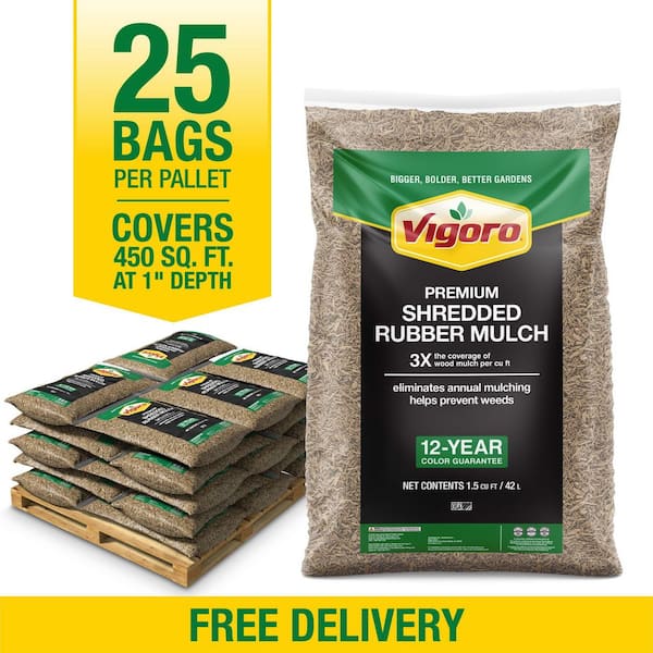 37.5 cu. ft. Cypress Shredded Bulk Rubber Mulch (25 Bags)