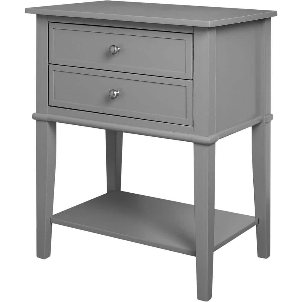 Ameriwood Queensbury Gray Accent Table with 2Drawers HD75812 The Home Depot