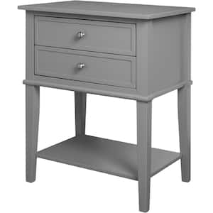 Queensbury Gray Accent Table with 2-Drawers