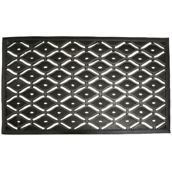 36 in. x 22 in. Black Rubber Outdoor Door Mat
