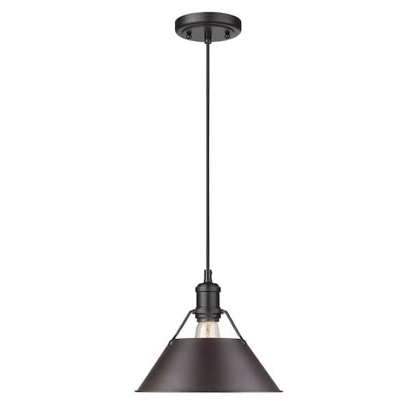 Golden Lighting Orwell 1-Light Matte Black Standard Pendant