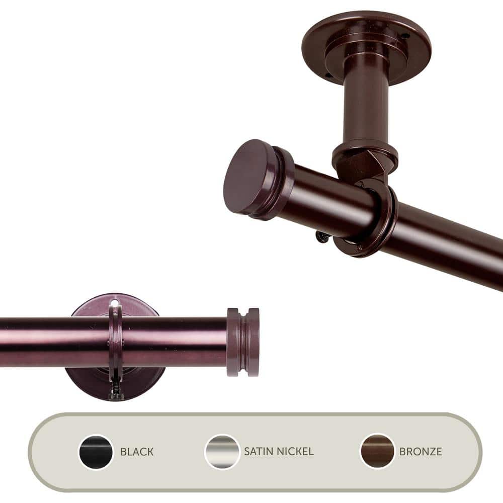 Bun Ceiling 48 in. - 84 in., 1 in. Dia Single Curtain Rod/ Room Divider in Bronze price history on PriceWatchPro