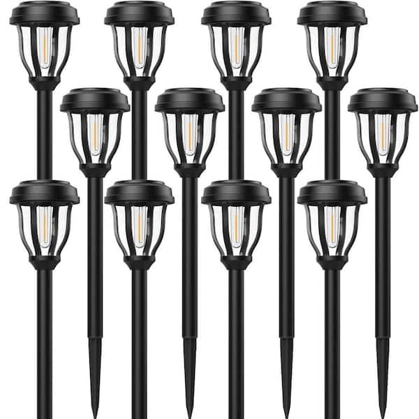 12-Pack Solar Lights Outdoor, Pathway Lights Auto On/Off Waterproof Garden Landscape Lighting