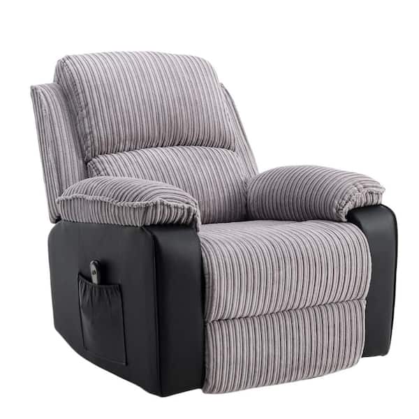 Asucoora Maes Gray Microfiber 3-Position Electric Recliner Chair