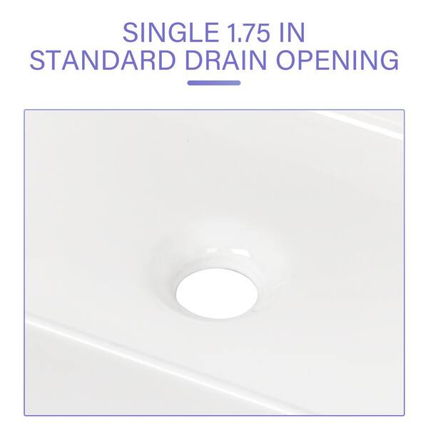 stufurhome - 19 in. x 15 in. Bathroom in White Porcelain Rectangular Ceramic Vessel Sink Above Counter Sink Art Basin