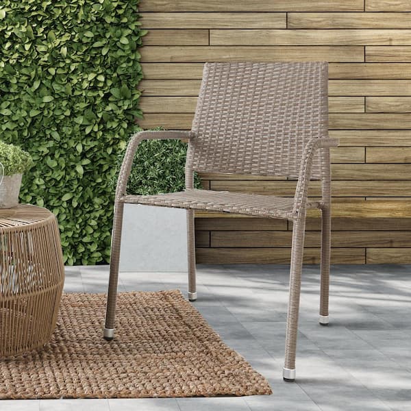 MUSE & LOUNGE Drava Brown Stackable Metal Outdoor Dining Chair (Set of 2)  ML2LB03-16 - The Home Depot