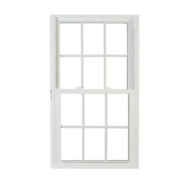 American Craftsman 27.75 in. x 53.25 in. 70 Series Pro Double Hung White Vinyl Window with Buck Frame and Grilles