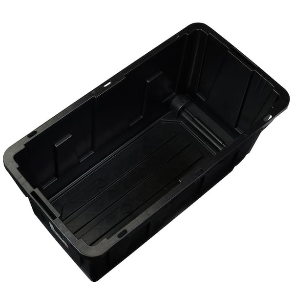 Performax® Industrial 40-Gallon Black Storage Tote with Snap-On