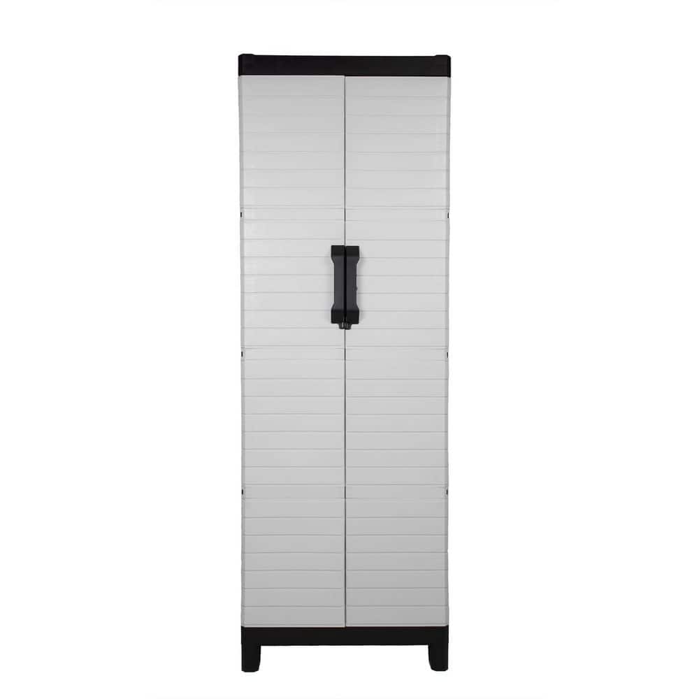 25.59 in. W x 74.80 in. H x 15.75 in. D 4-Shelf Plastic Freestanding Cabinet in Montana Gray price history on PriceWatchPro