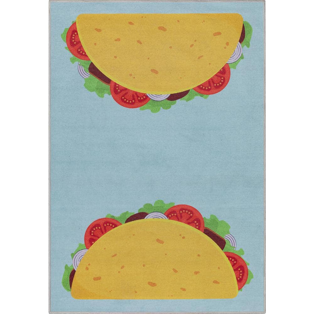 Apollo Taco Modern Printed Multi Blue 3 ft. 3 in. x 5 ft. Area Rug price history on PriceWatchPro