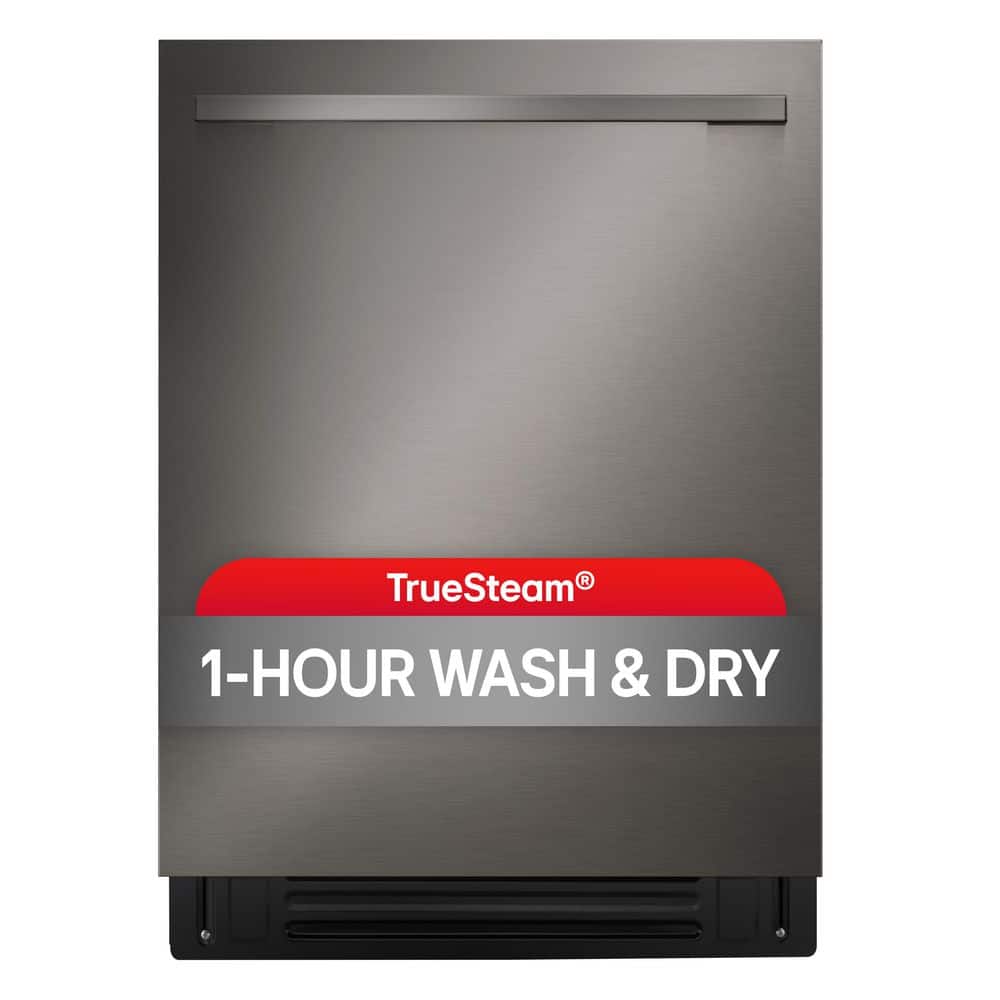 LG 24 in. Black Stainless Steel Smart Top Control Dishwasher with 1-Hour Wash and Dry, QuadWash Pro and TrueSteam