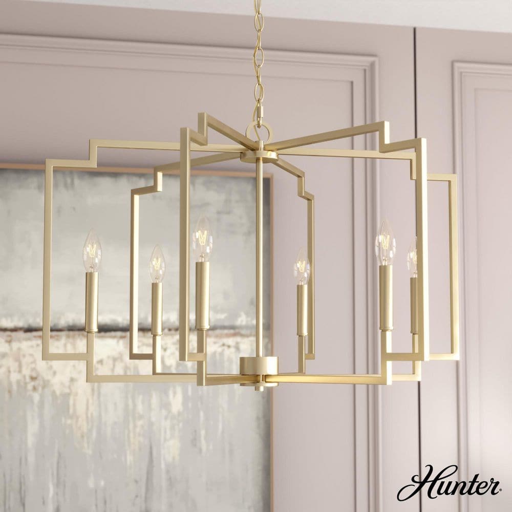 Zoanne 6-Light Nickel Geometric Chandelier