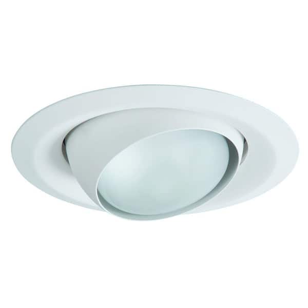 HALO E26 Series 6 in. White Recessed Ceiling Light Fixture Trim with Adjustable Eyeball
