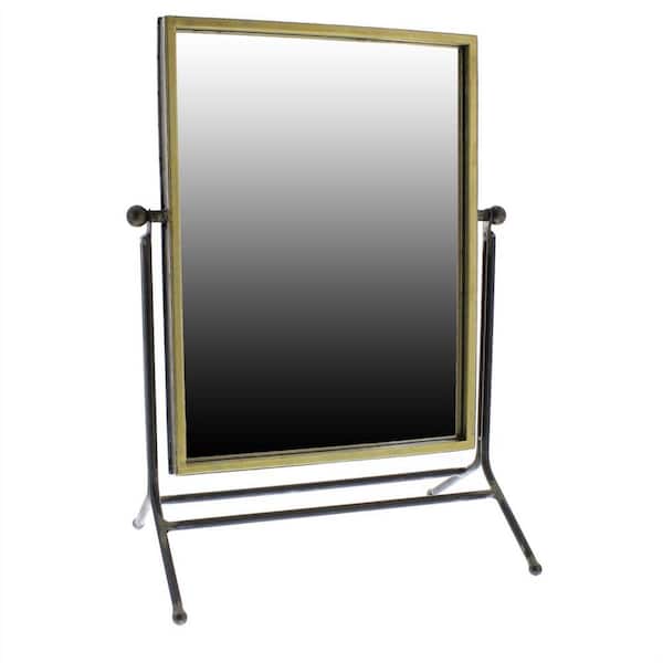 HomeRoots 12.75 in. x 17.5 in. Classic Rectangle Framed Black Vanity Mirror
