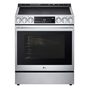 6.3 cu. ft. Smart 5 Elements Induction Electric InstaView Range with ProBake Convection, Air Fry in Stainless Steel