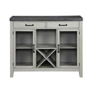 Hyland Gray Server with Glass Cabinets